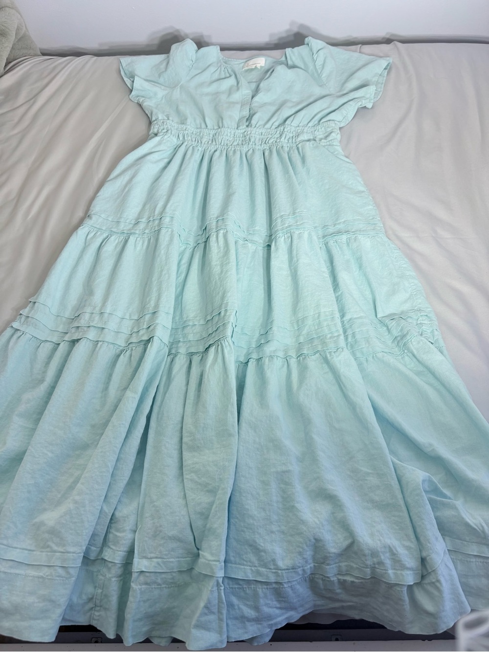Anthropologie  Light Blue  V‑Neck Maxi Dress - Picture 5 of 13